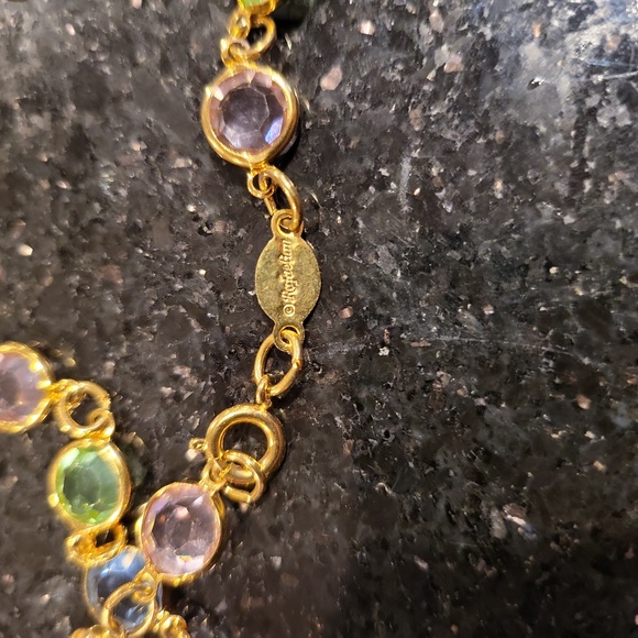 Rafealian Austrian USA Crystal Multicolor 28" Bezel Set Necklace Gold To… - Picture 5 of 10